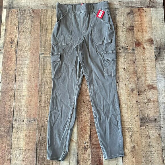 Spanx stretch twill ankle cargo pants desert dune green women's 1x - Picture 1 of 9